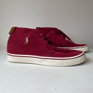 Polo Ralph Lauren Men’s Burgundy Talin Corduroy Sneakers Size 9.5
